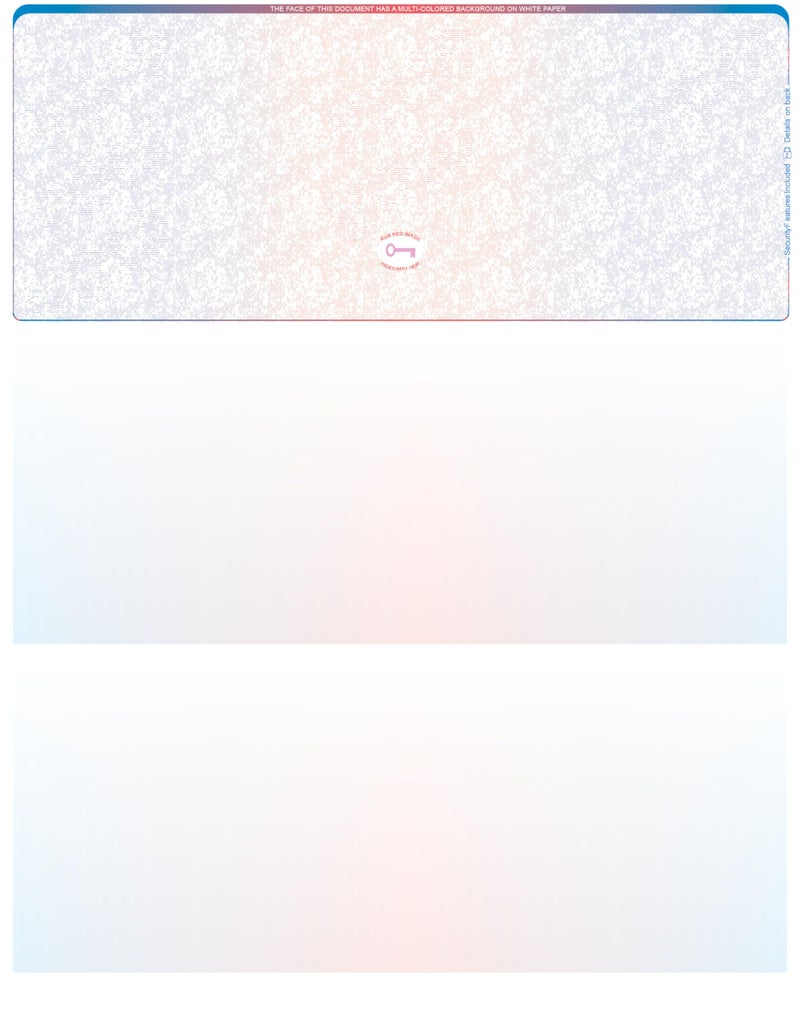 CAROUSELCHECKS Blank High Security Top Computer Checks, 250 Blue/Red Checks - Image 1